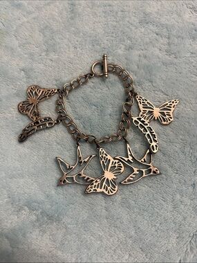 Silver Butterfly & Bird Charm Bracelet for Women